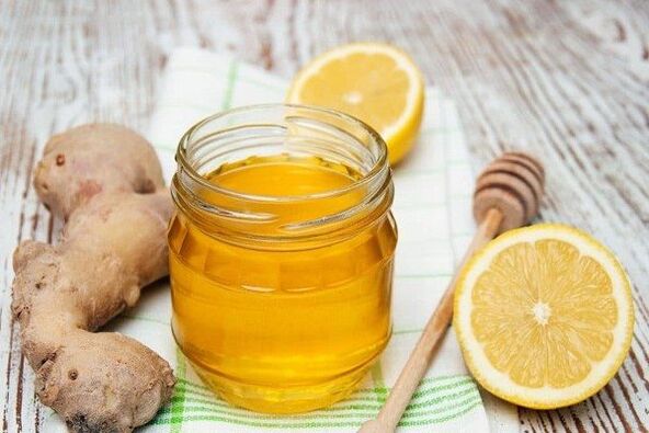 Ginger with lemon and honey